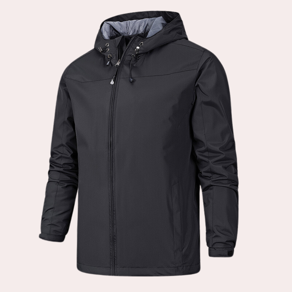 Männerschnittige Hardshell-Jacke mit Kapuze von Gervais
