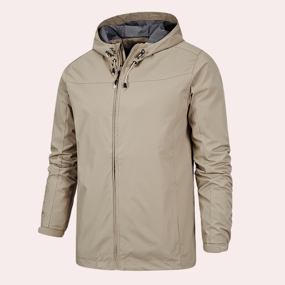 Männerschnittige Hardshell-Jacke mit Kapuze von Gervais