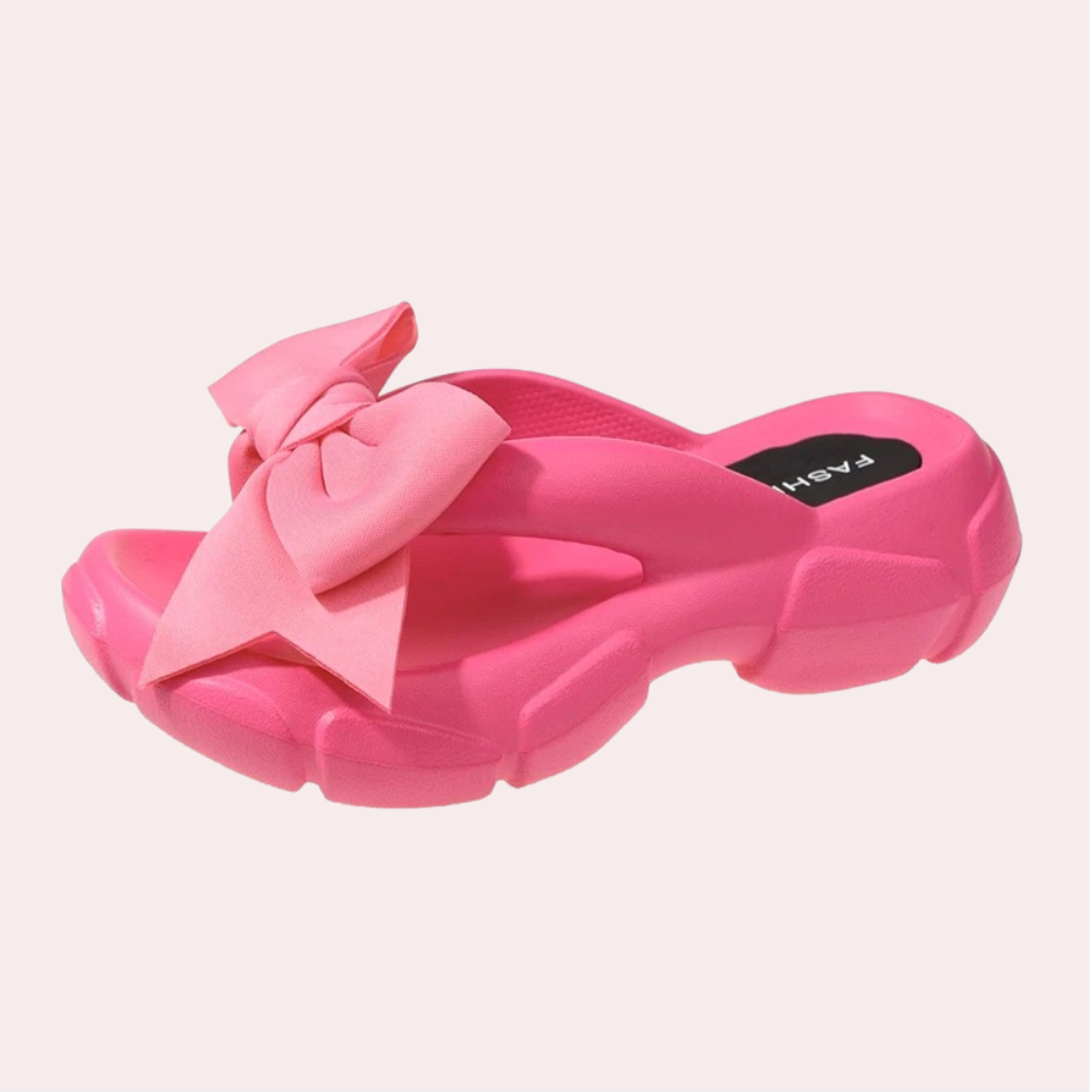 Edle Damen Hausschuhe Abby mit eleganter Schleife