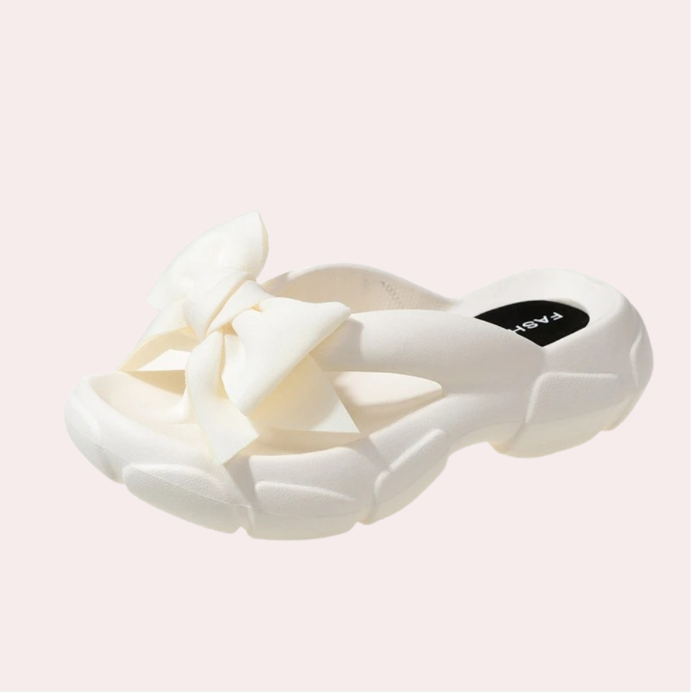 Edle Damen Hausschuhe Abby mit eleganter Schleife