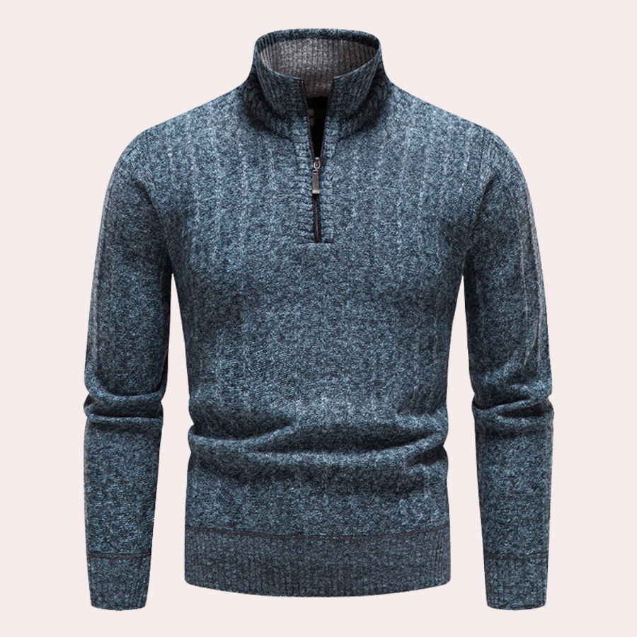 Krohn-e | Herrenpullover mit Rollkragen und Reißverschluss