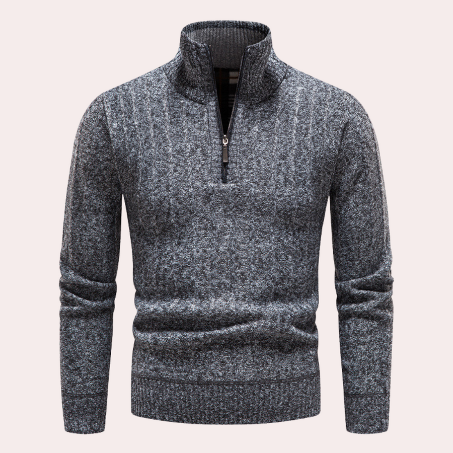 Krohn-e | Herrenpullover mit Rollkragen und Reißverschluss