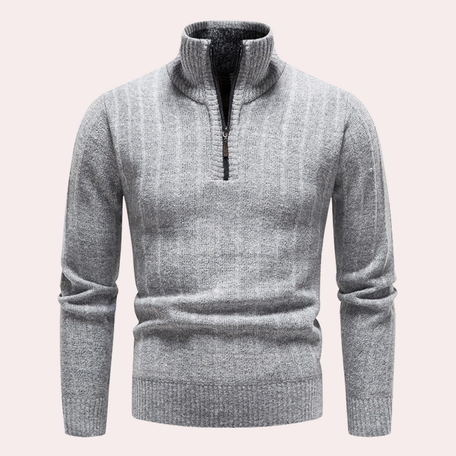 Krohn-e | Herrenpullover mit Rollkragen und Reißverschluss