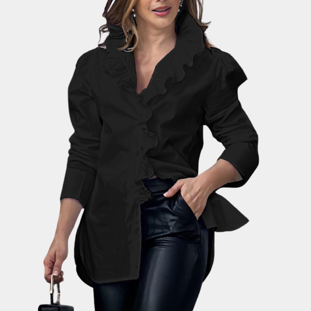 Elegante Damenbluse Clotilda mit raffinierten Volants