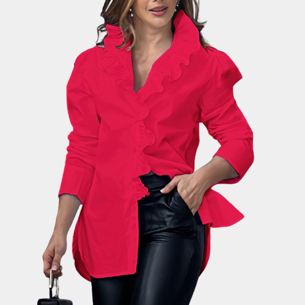 Elegante Damenbluse Clotilda mit raffinierten Volants