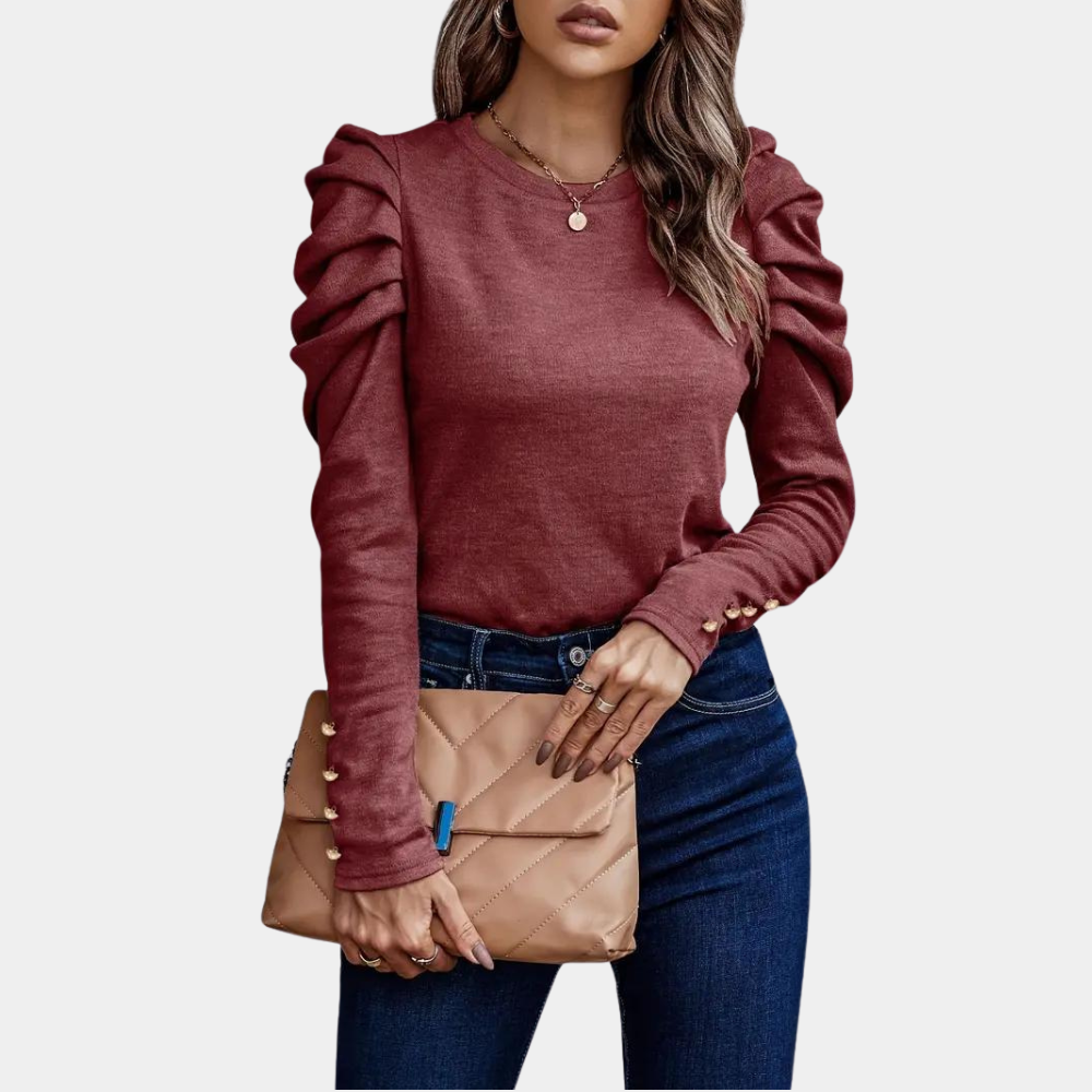 Trendige Damenbluse Aimee mit Puffärmeln