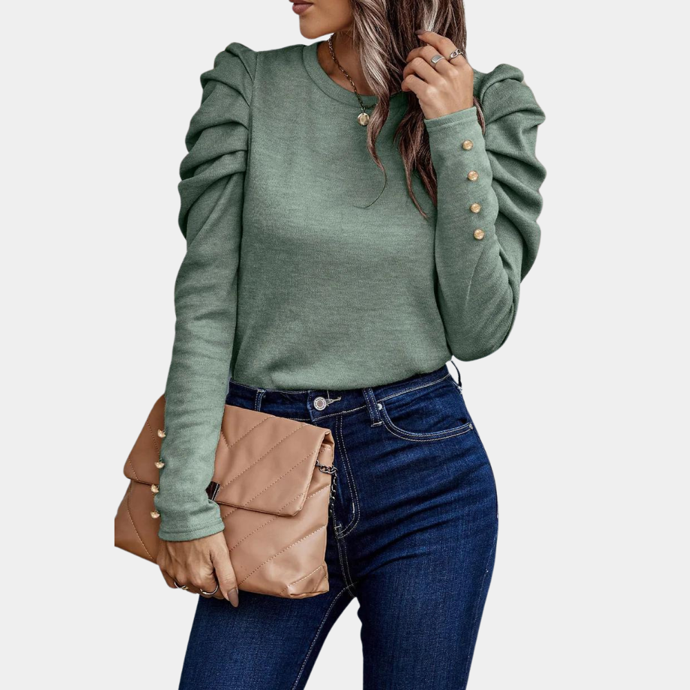Trendige Damenbluse Aimee mit Puffärmeln