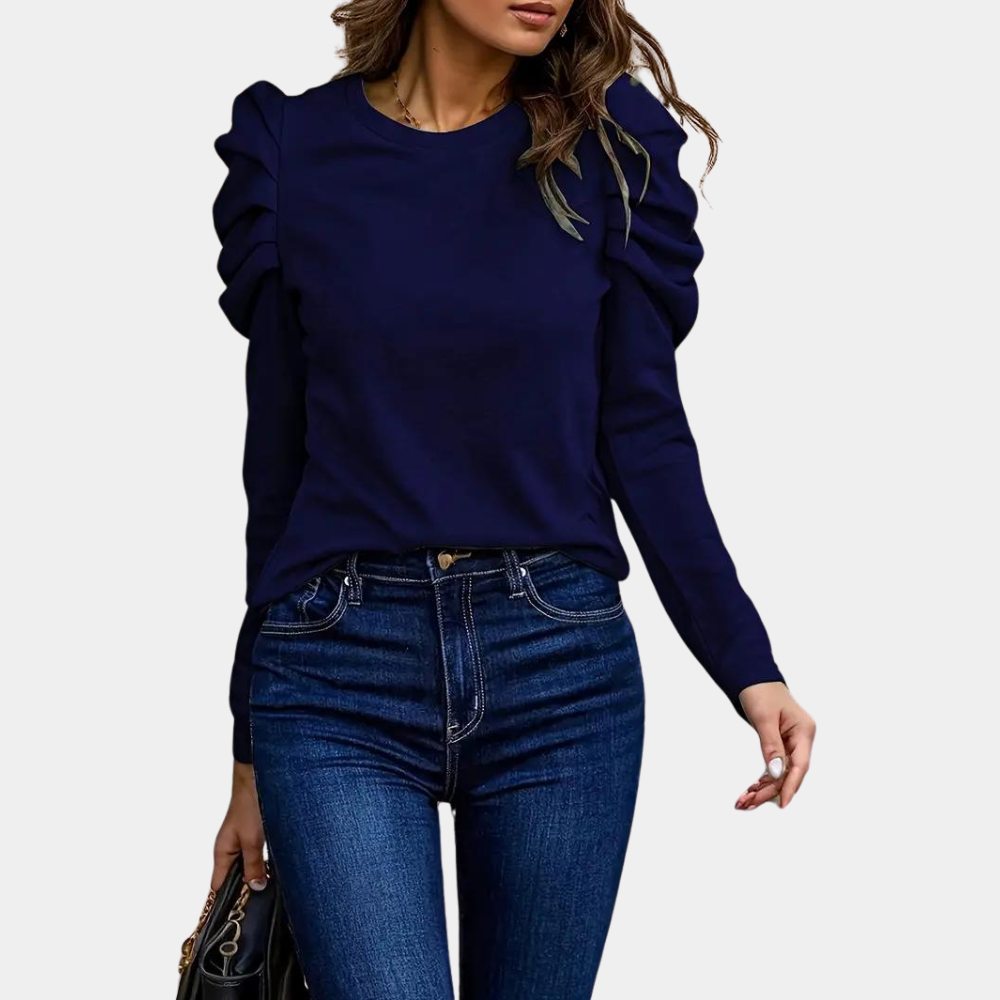 Trendige Damenbluse Aimee mit Puffärmeln
