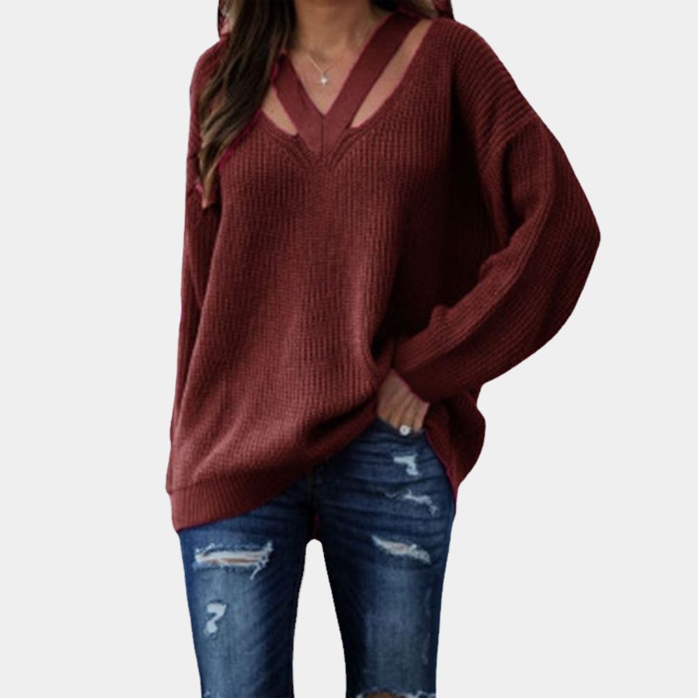 Eva Damenpullover: Elegantes V-Neck Design