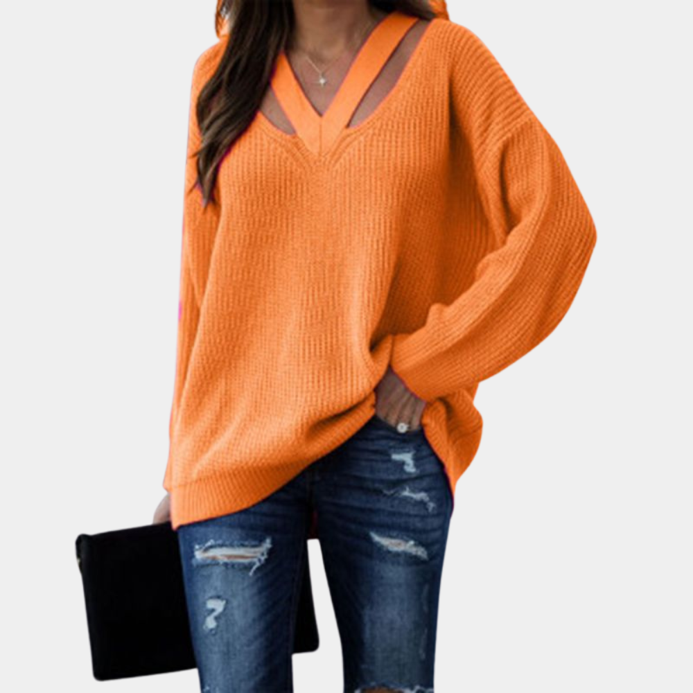 Eva Damenpullover: Elegantes V-Neck Design