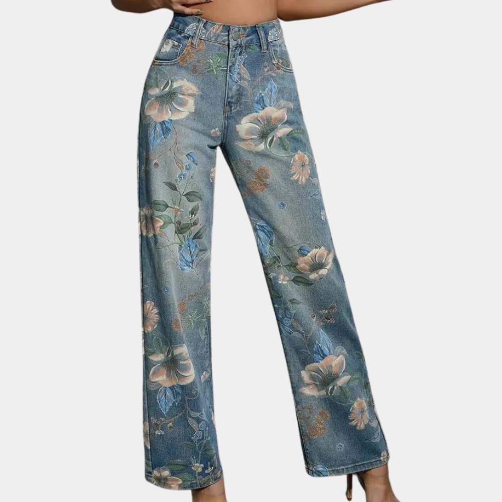 Modische Jeans mit Blumenprint für Damen von Asenka