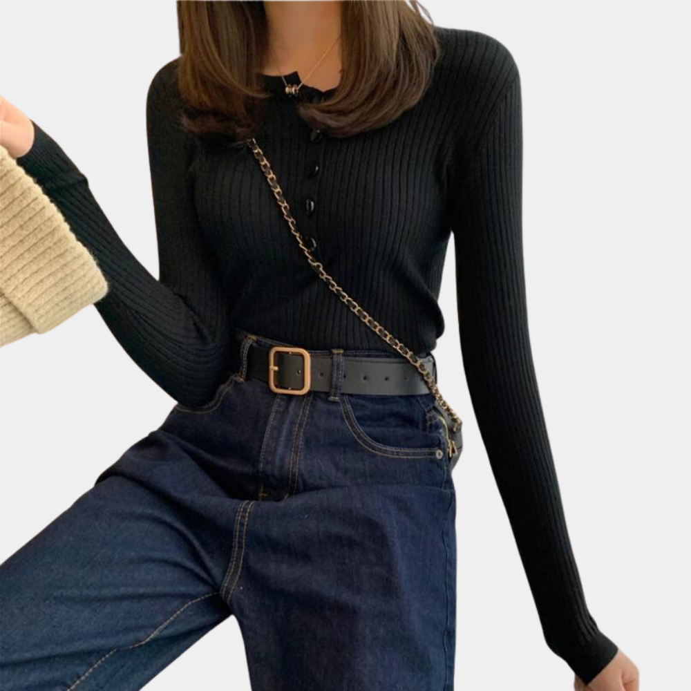 Aijā Damen-Rippenpullover: bequem und dehnbar