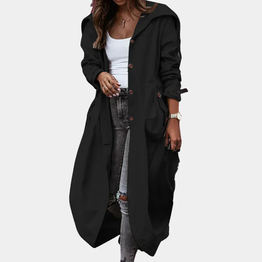 Krohn-e | Langer Damenmantel für Einen Modischen Look