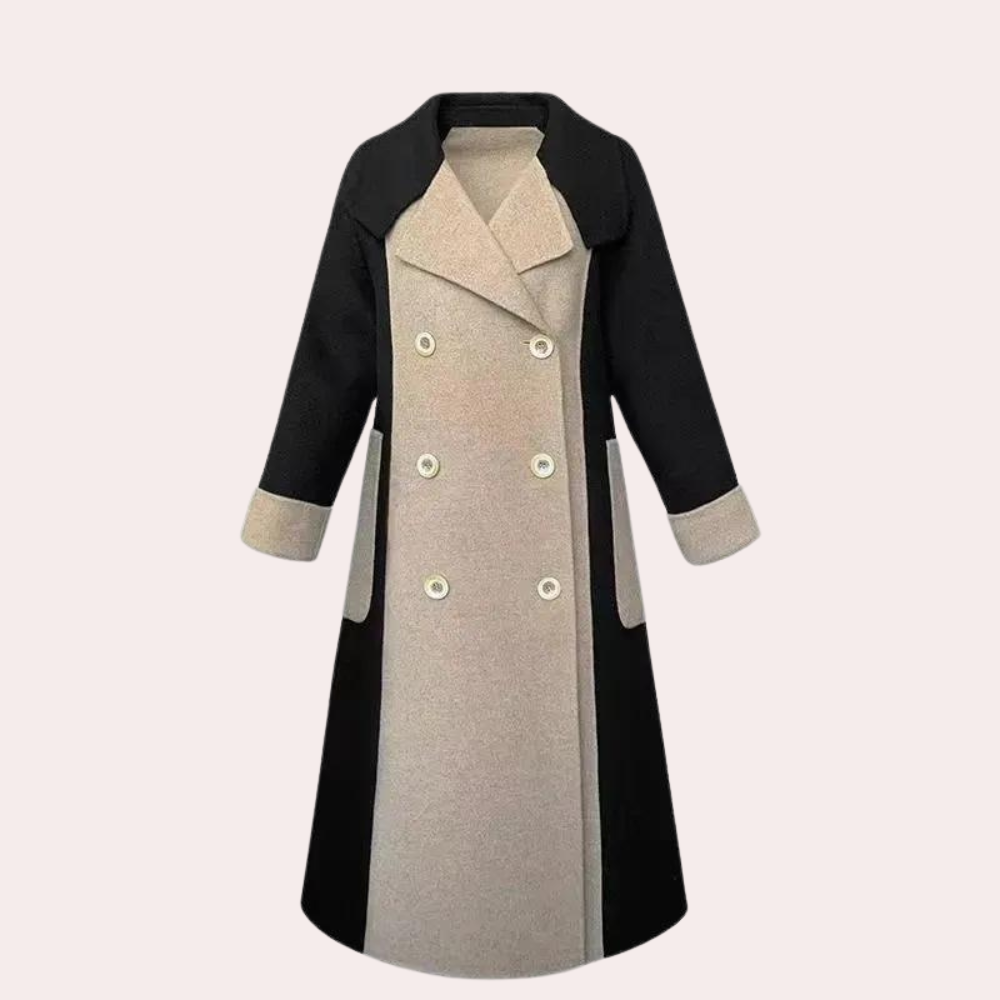 Krohn-e | lange schwarze Trenchcoat für Damen