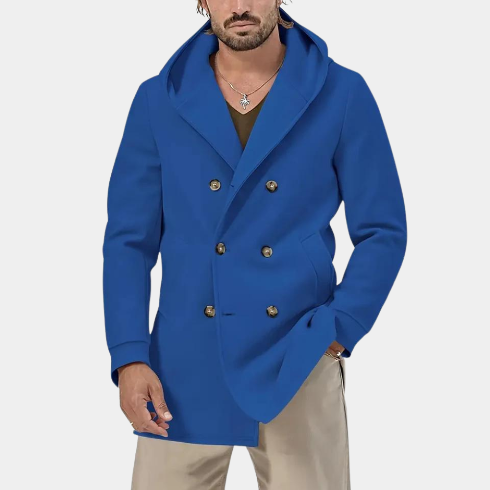 Modischer Herren-Trenchcoat mit Kapuze für einen entspannten Look