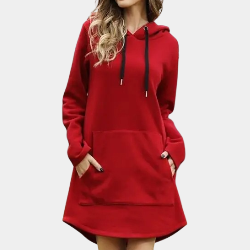 Modischer, langer Kapuzenpullover für Damen: Komfort und Style vereint