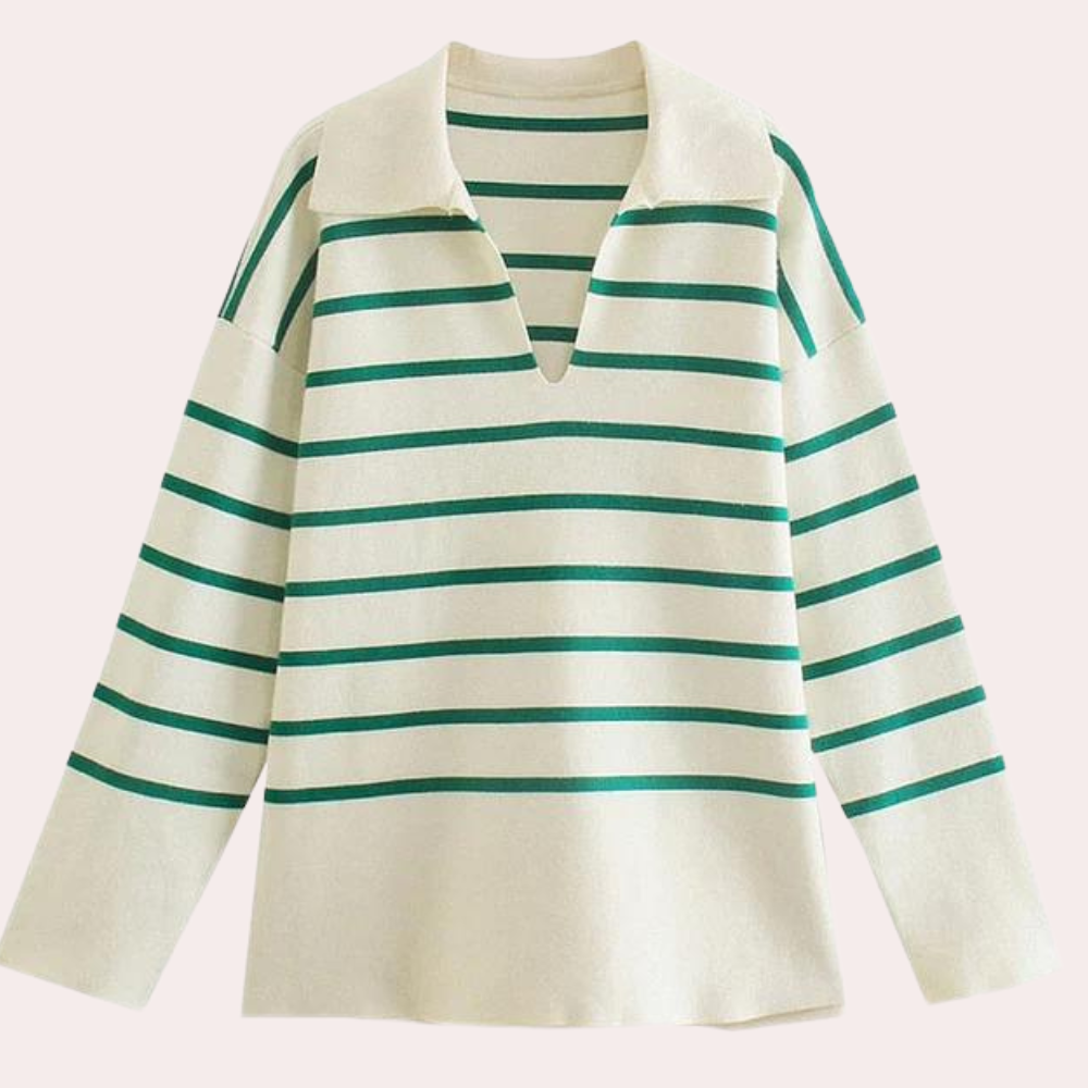 Großer Damenpullover mit Streifen – bequem und stylisch!