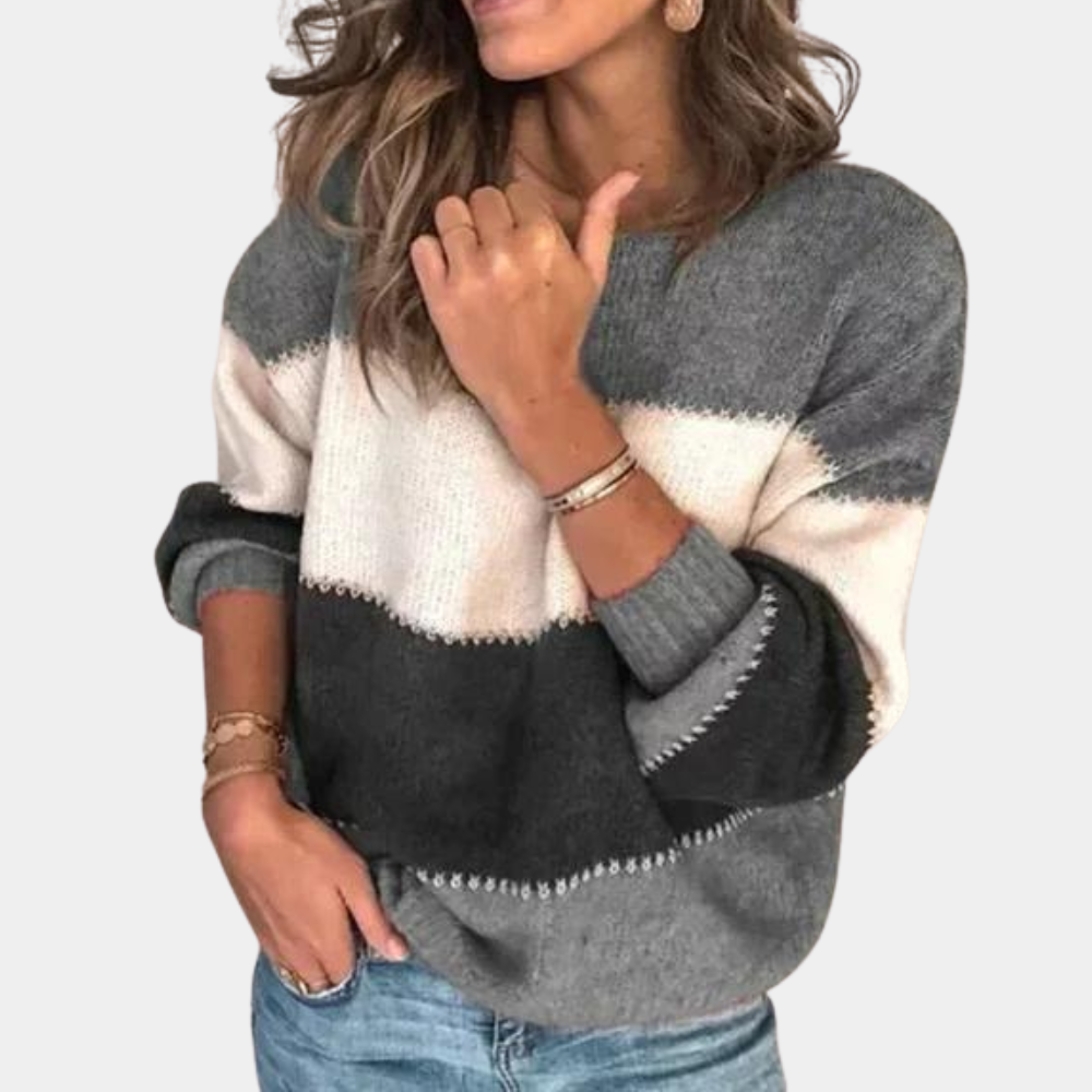Modischer Damenpullover Claire mit elegantem Streifenmuster