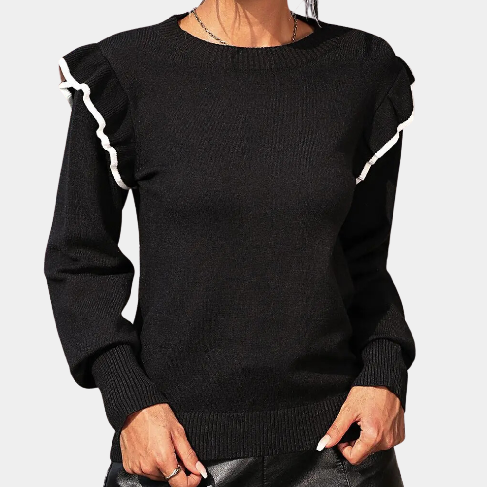 Krohn-e | Bluse mit Rüschendetails Polyester Elegant und Zeitgemäß