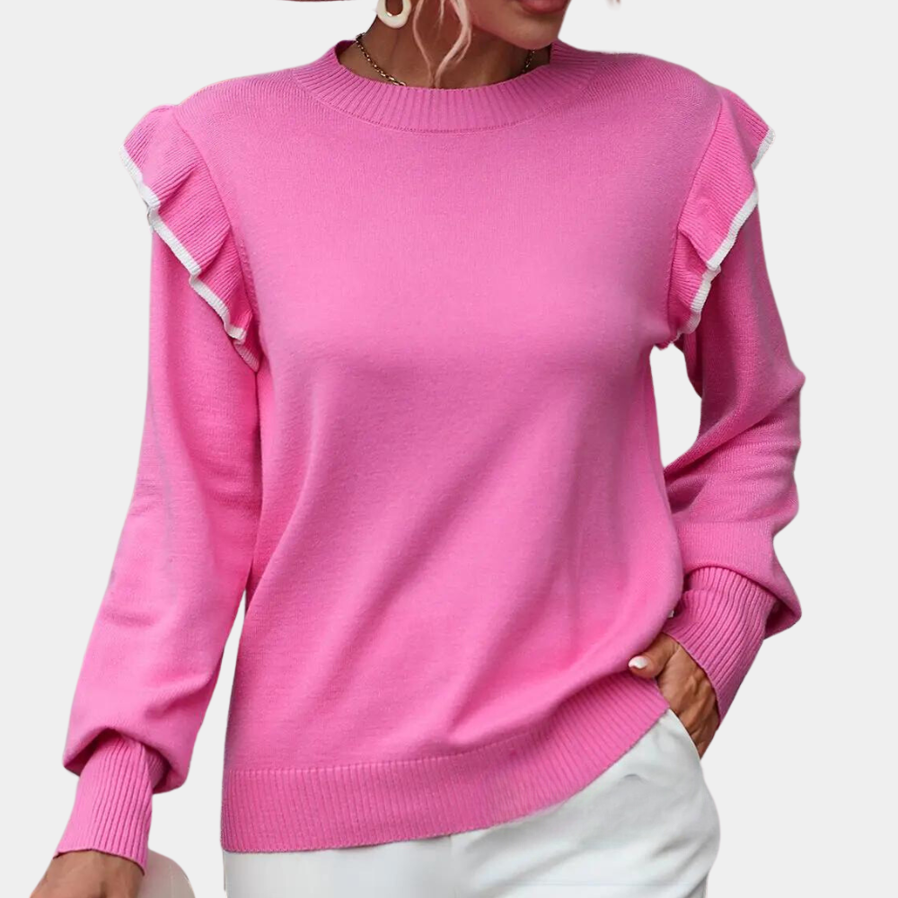 Krohn-e | Bluse mit Rüschendetails Polyester Elegant und Zeitgemäß