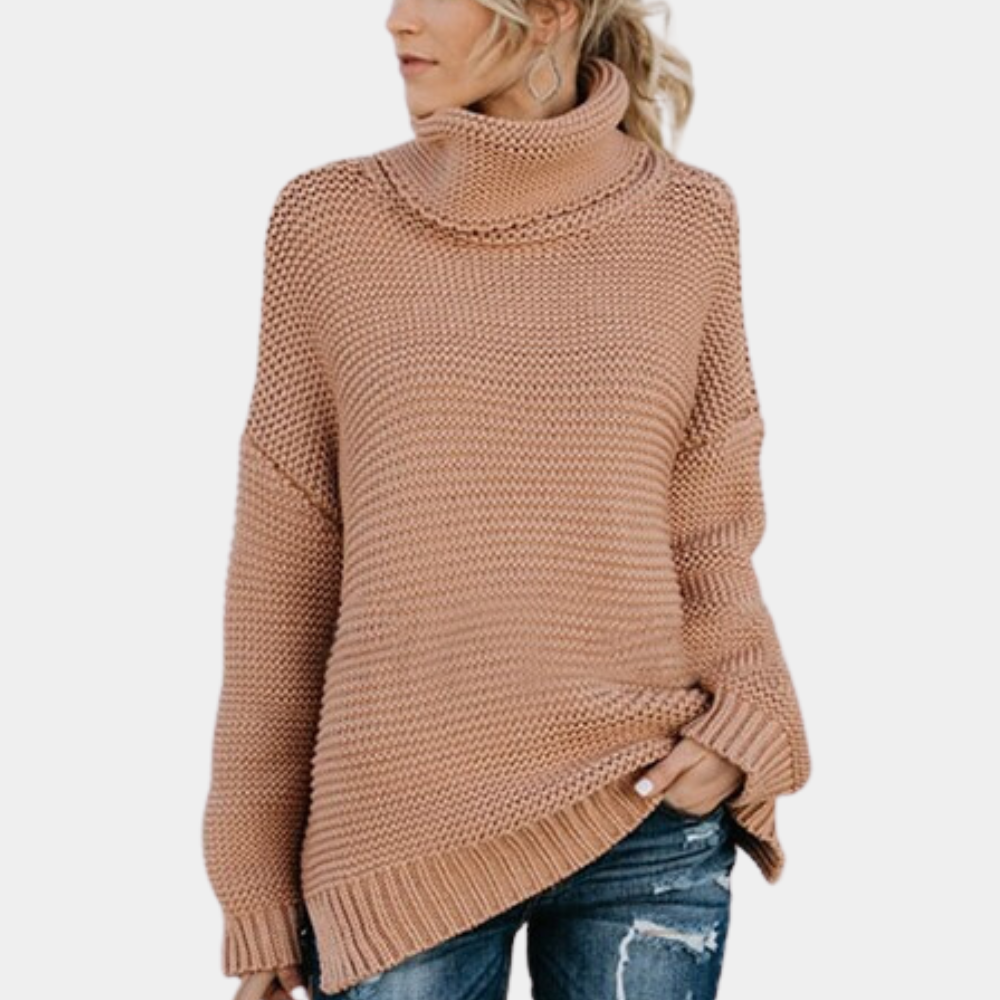 Elegantes, luxuriöses Damen-Strickpullover mit Rollkragen von Layne