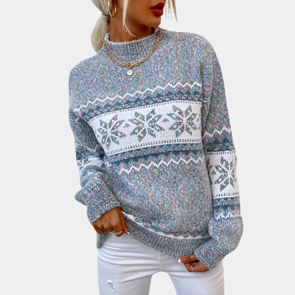 Zauberhafter Heidi-Pullover mit Schneeflockenmuster für Damen