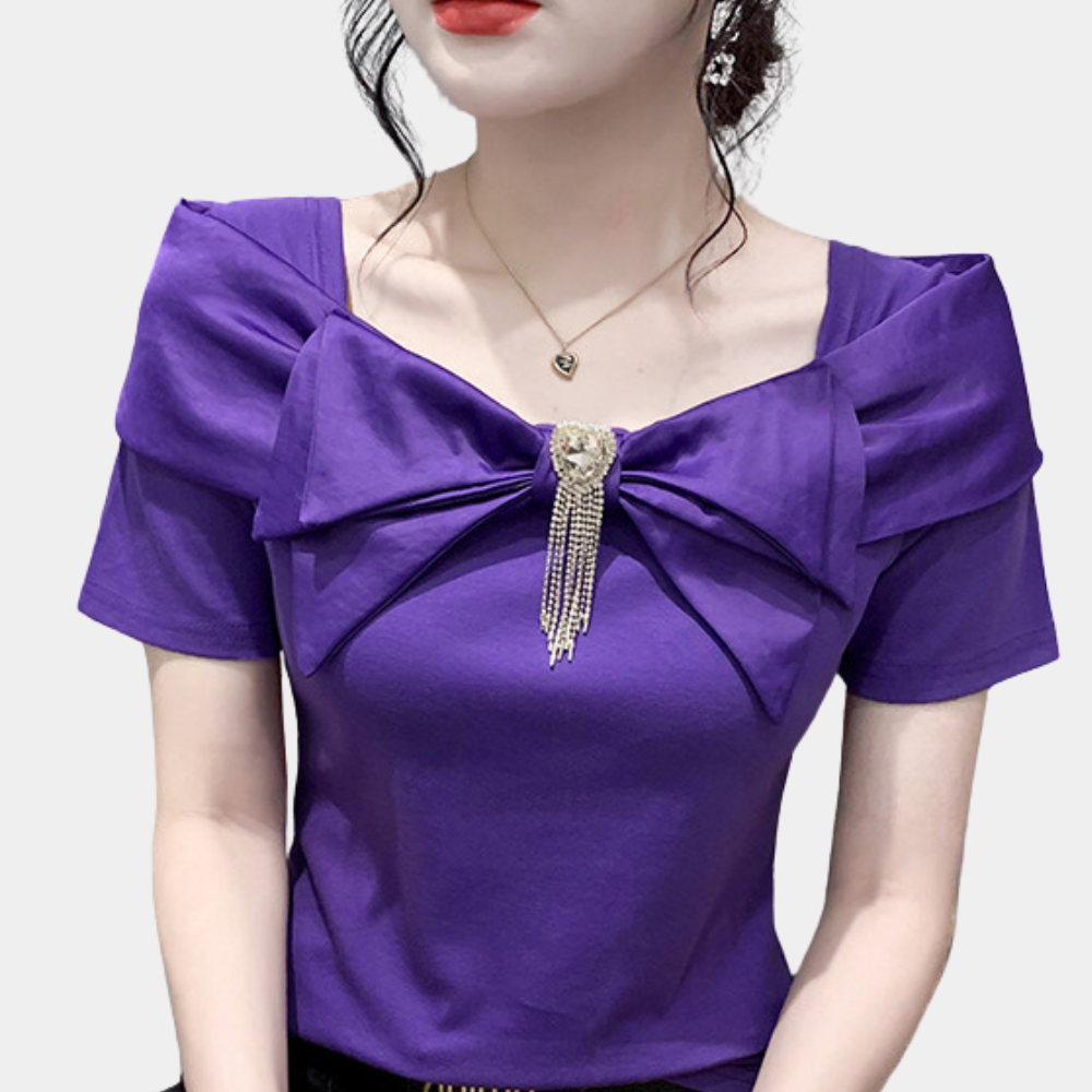 Damenbluse Belinda: Elegante Bluse mit Schleife