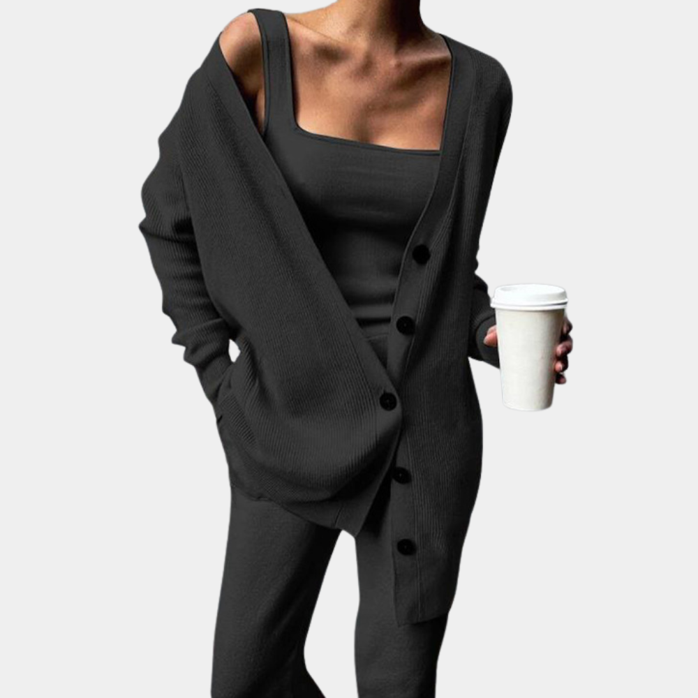 Entspannter Komfort: Dreiteiliges Damen-Joggingset für gemütliche Stunden