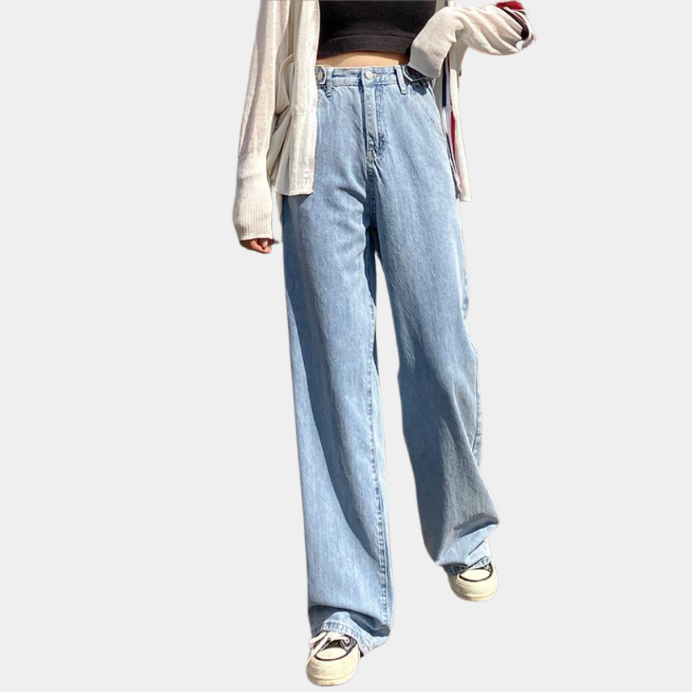 Weite Damenhose mit hoher Taille im modernen Stil