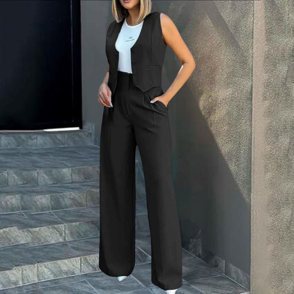 Elegante Damen-Westen- und Hosen-Kombination
