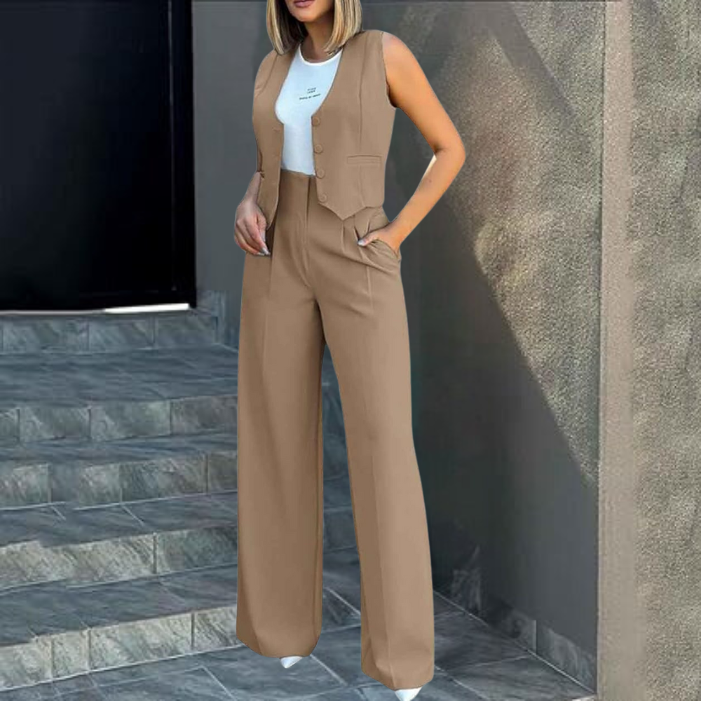 Elegante Damen-Westen- und Hosen-Kombination