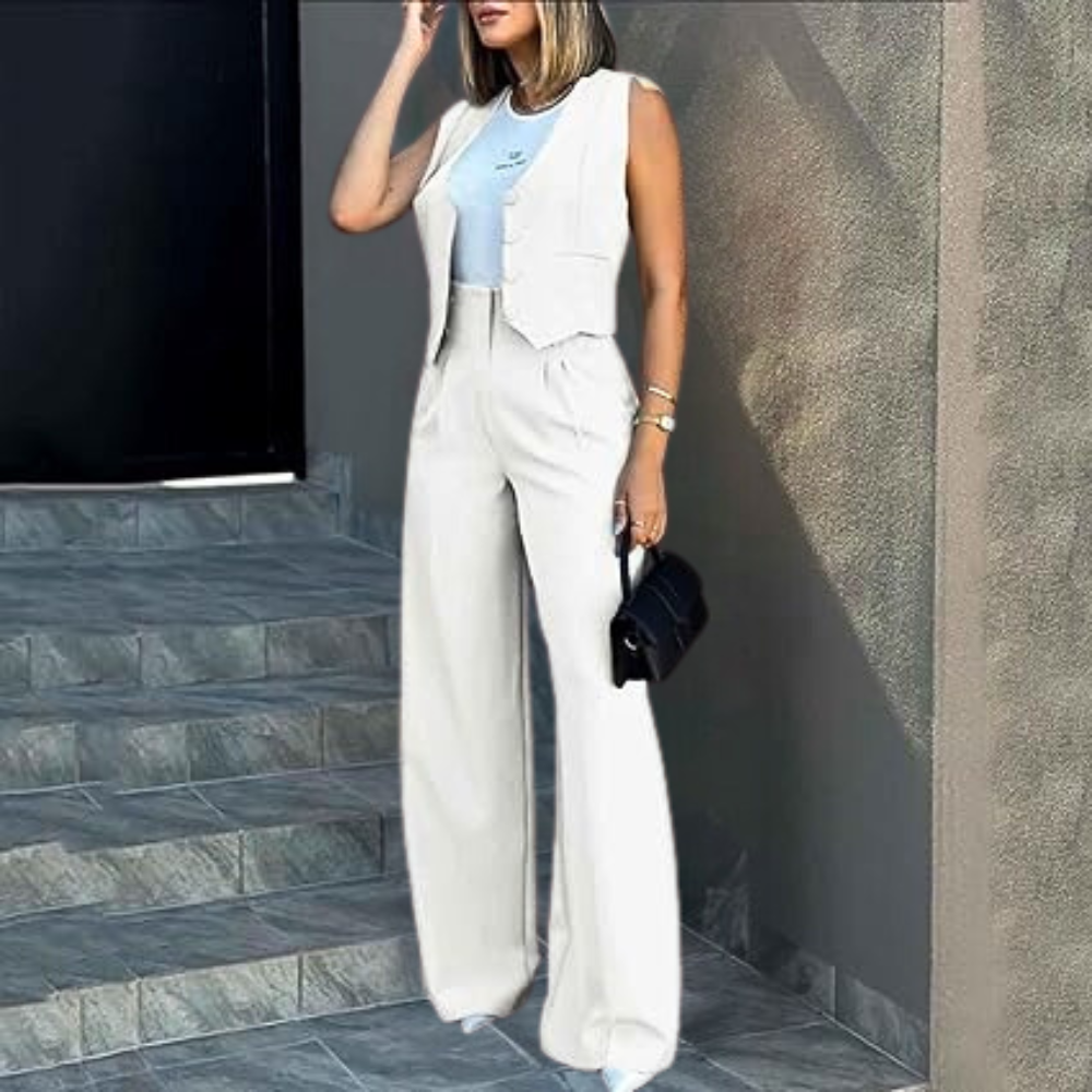 Elegante Damen-Westen- und Hosen-Kombination