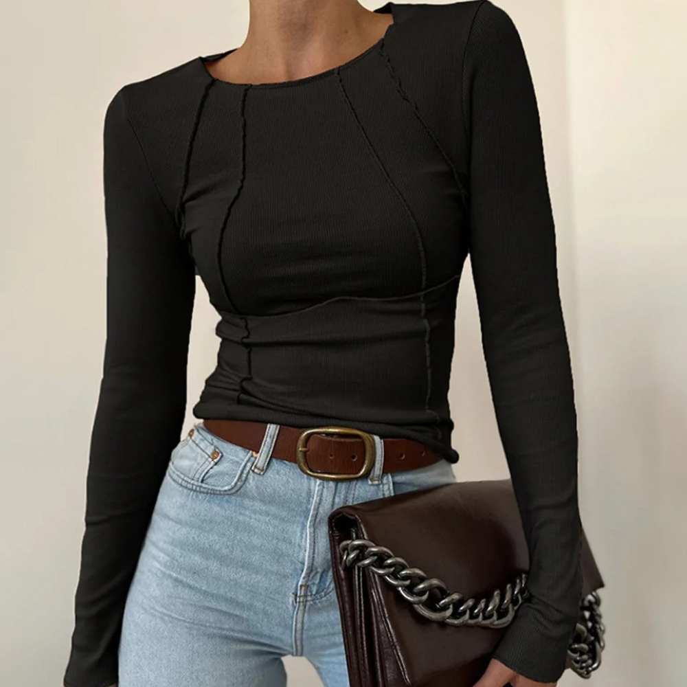 Elegantes, schlichtes Langarm-Shirt für Damen