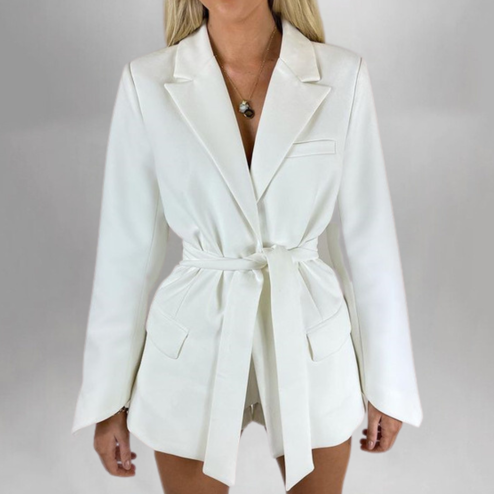 Krohn-e | Eleganter Blazer mit Gürtel für Damen