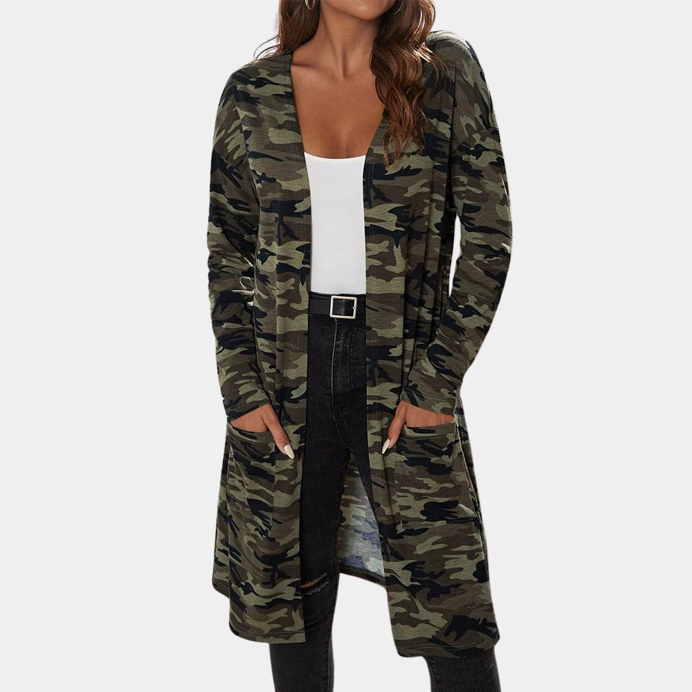 Krohn-e | Urban Camouflagejacke mit Taschen für Frauen, perfekt für die Herbstsaison