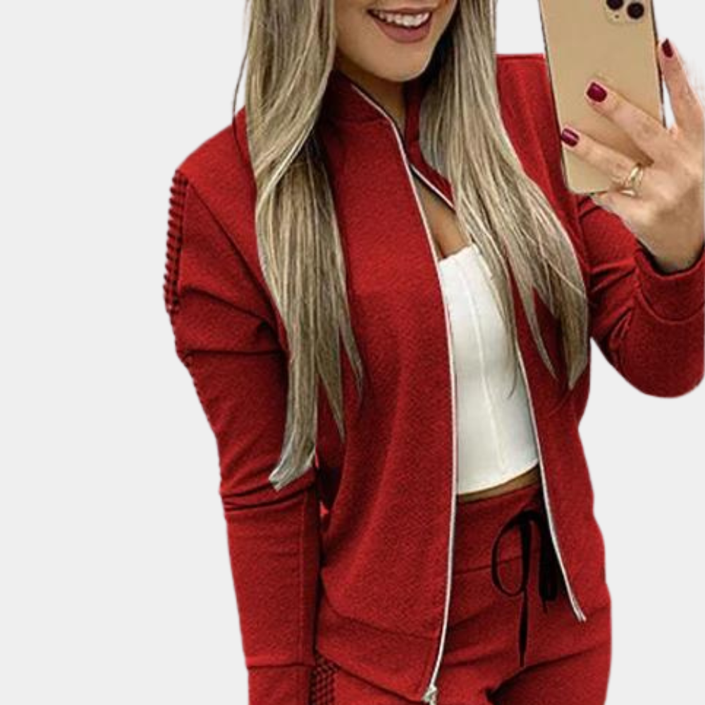 Adina: Moderner Winter-Sportanzug mit Reißverschluss –  stylischer Zweiteiler für entspannte Tage