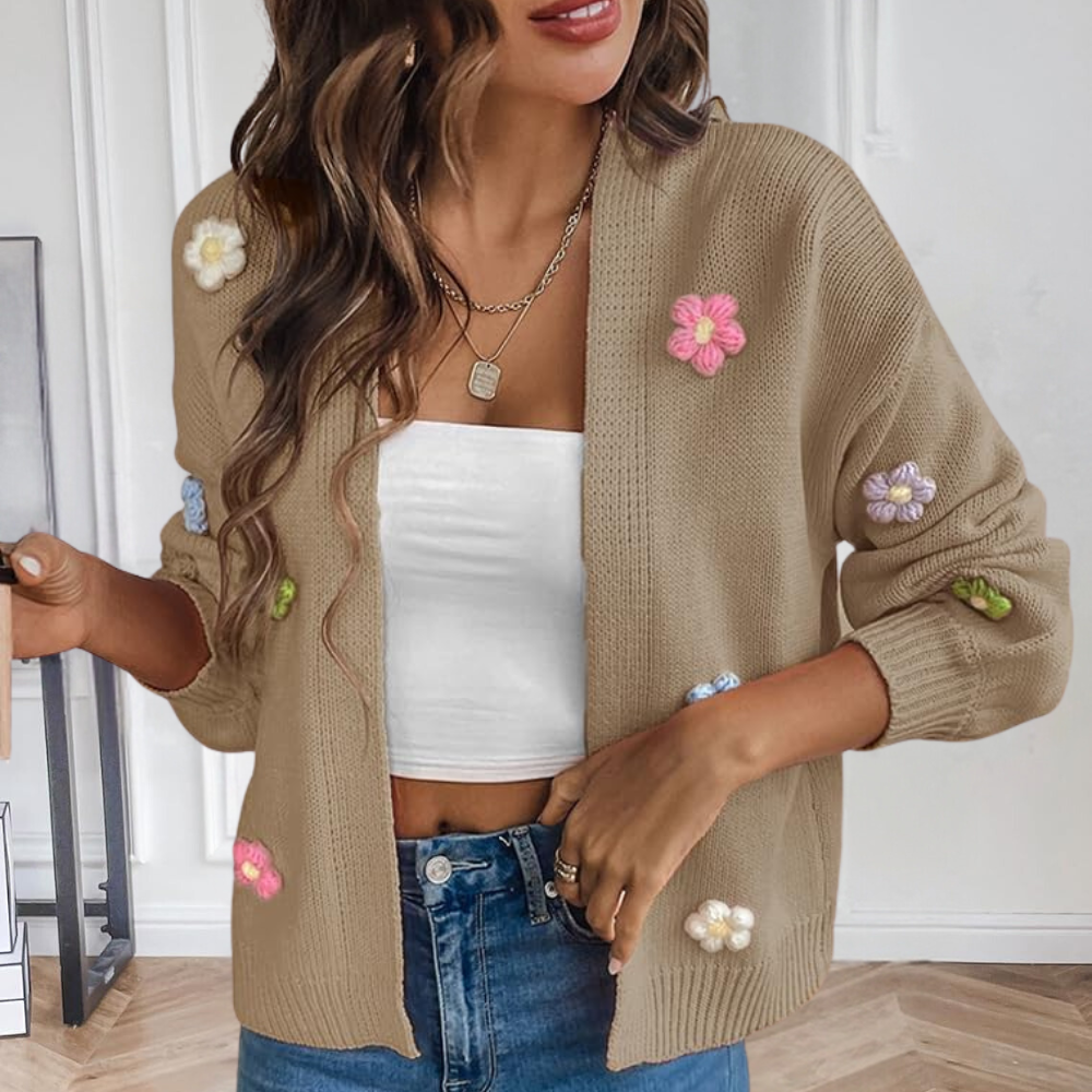 Krohn-e | Damenjacke mit 3D Blumen – Maribel