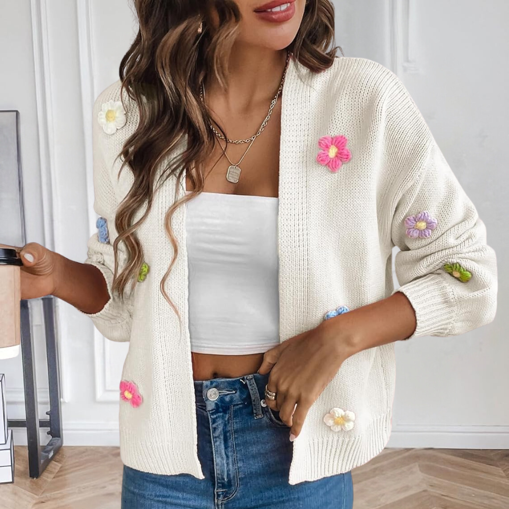 Krohn-e | Damenjacke mit 3D Blumen – Maribel