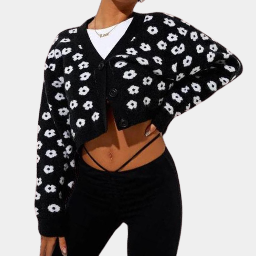 Evita Damenpulloverweste im Blütenstil