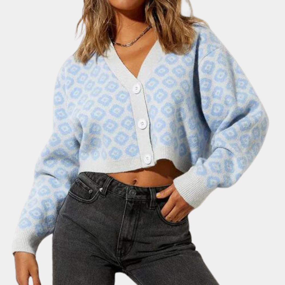 Evita Damenpulloverweste im Blütenstil