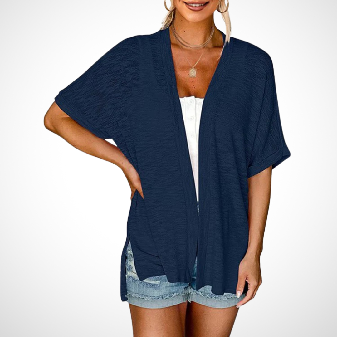 Rosal | Damen Kurzarm Cardigan Offen Leicht Sommer