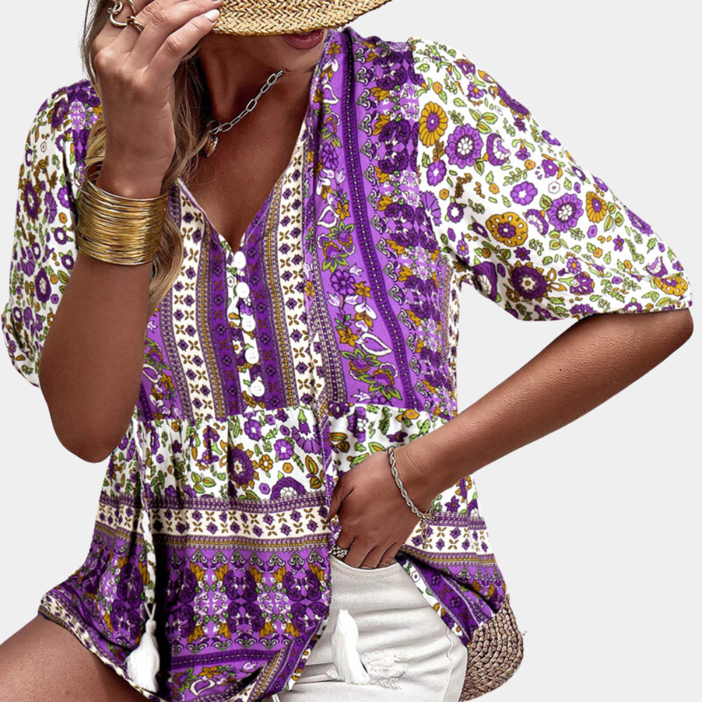 Orla:  Eine kreative Patchwork-Bluse für künstlerische Frauen