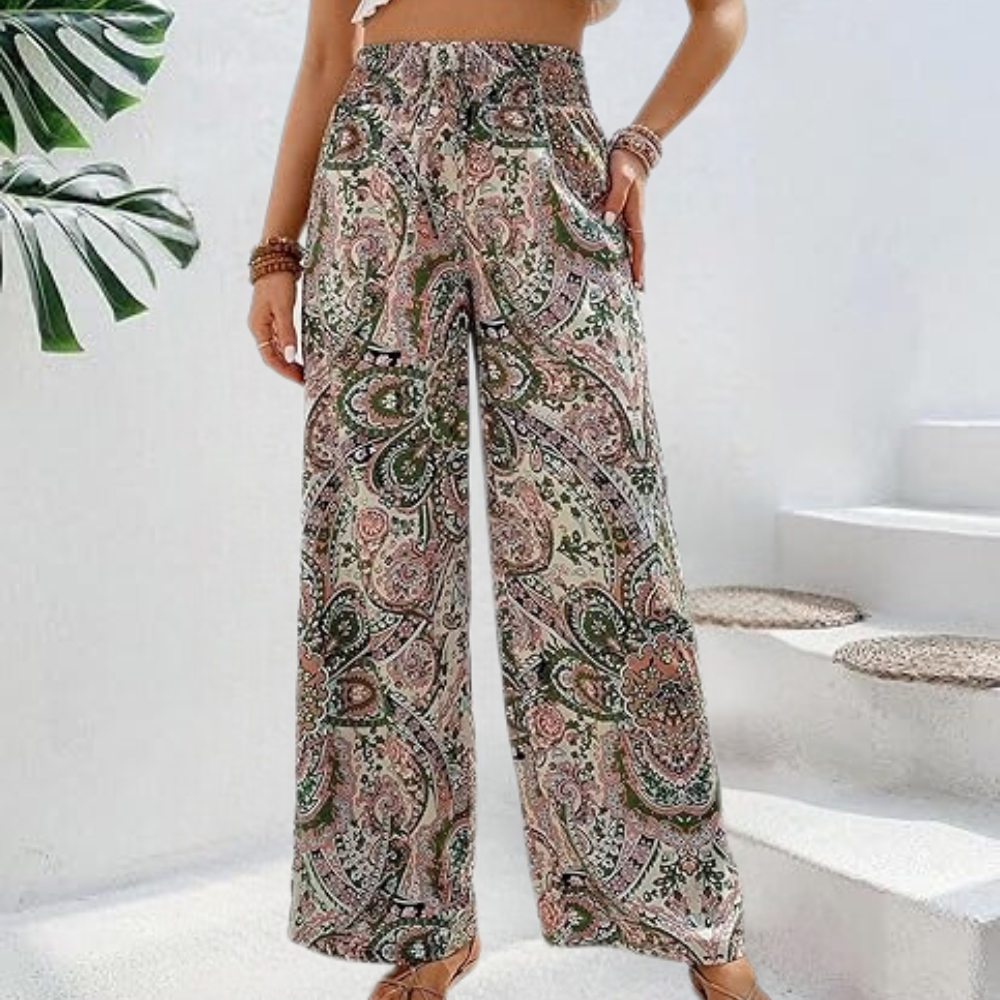 Modische Reina Boho-Hose für Damen mit angesagten schrägen Taschen