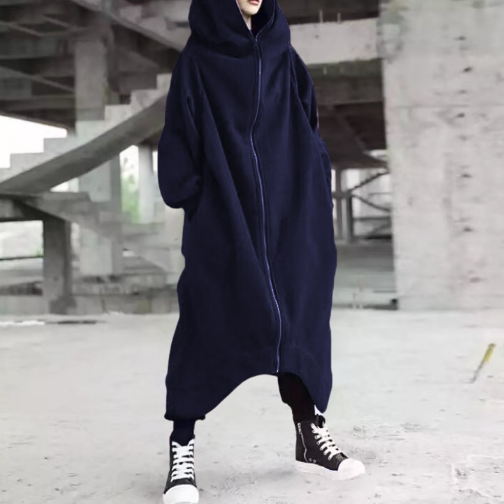 Krohn-e | Lange Winterjacke mit Kapuze und Reißverschluss für Damen