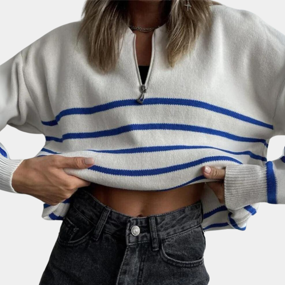 Modern gestreifter Damenpullover Citlali für Freizeitaktivitäten