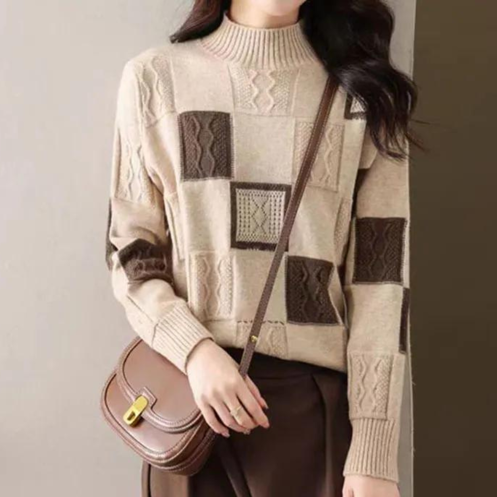 Elira: Luxuriöser, gewobener Pullover – Komfort und Stil vereint