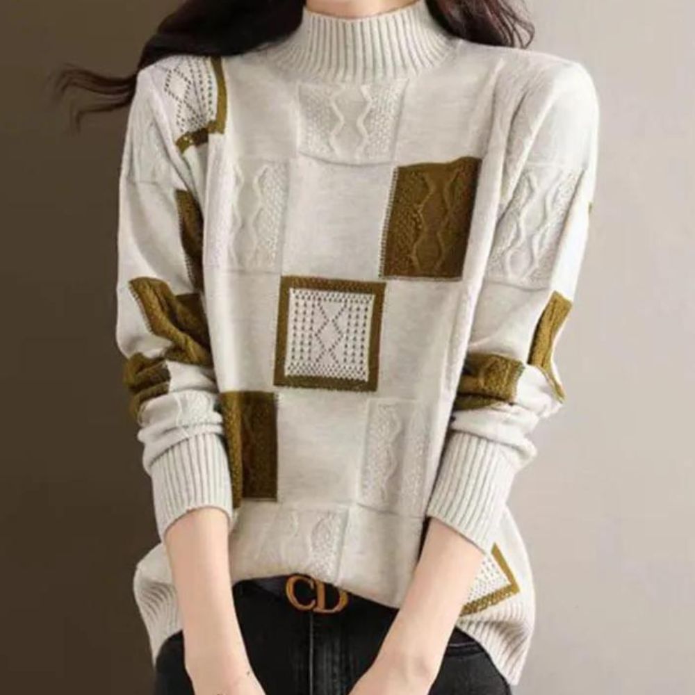 Elira: Luxuriöser, gewobener Pullover – Komfort und Stil vereint