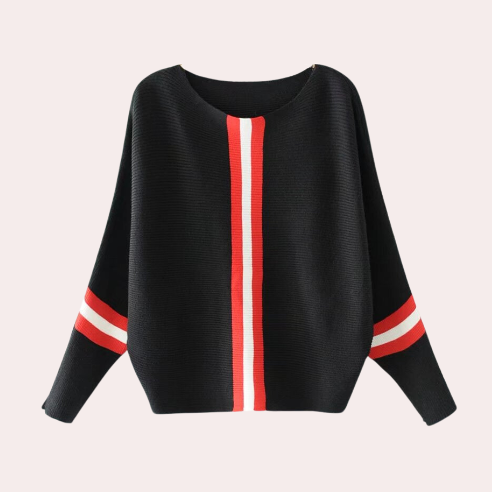 Eleganter Damenpullover Karine mit minimalistischen Streifen