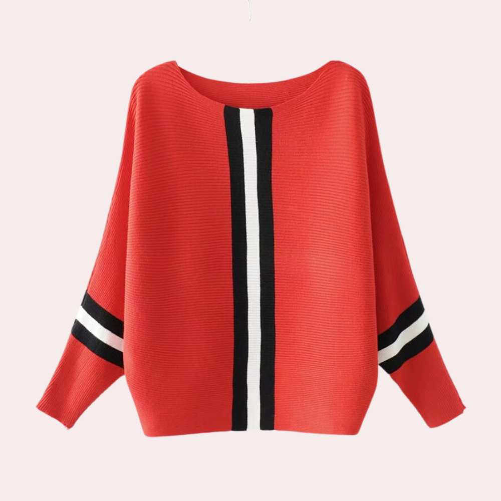 Eleganter Damenpullover Karine mit minimalistischen Streifen