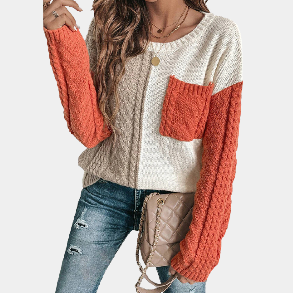 Elegantes Damen-Strickoberteil Lorna mit modischen Drop-Shoulder-Ärmeln